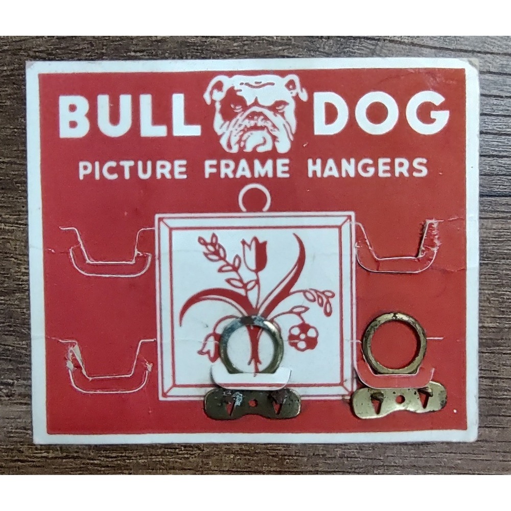 Bulldog Picture Frame Hangers Vintage Advertising Made In USA E3